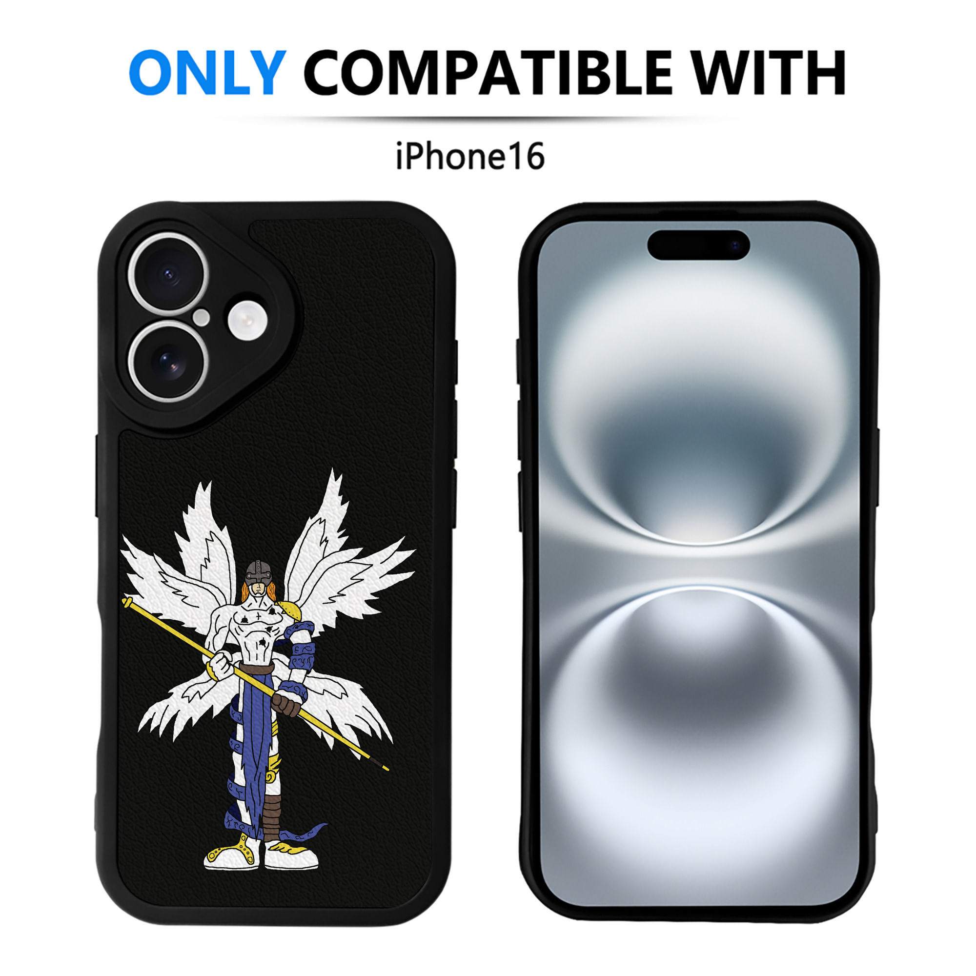 （画像用） Digimon デジタルモンスター/デジモン 【iPhone 16シリーズ対応】シリコンスマホケース（レザー調） 材質：シリコン